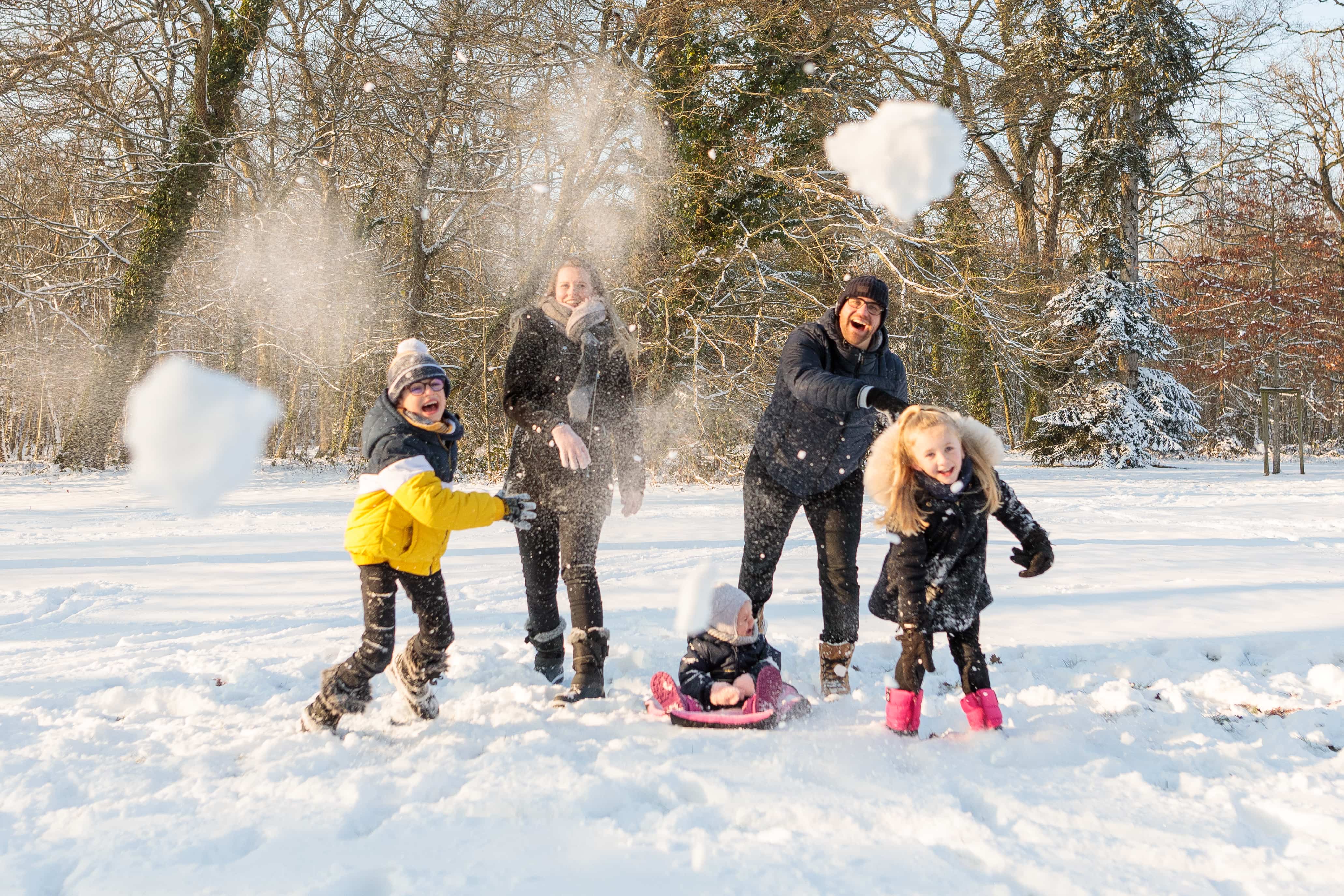 photo famille neige
